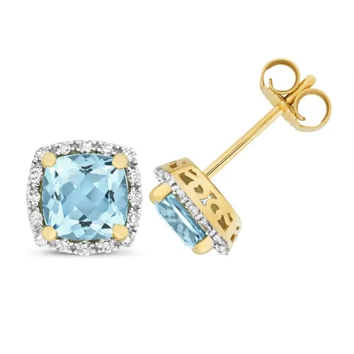 Blue Topaz Stud Earrings